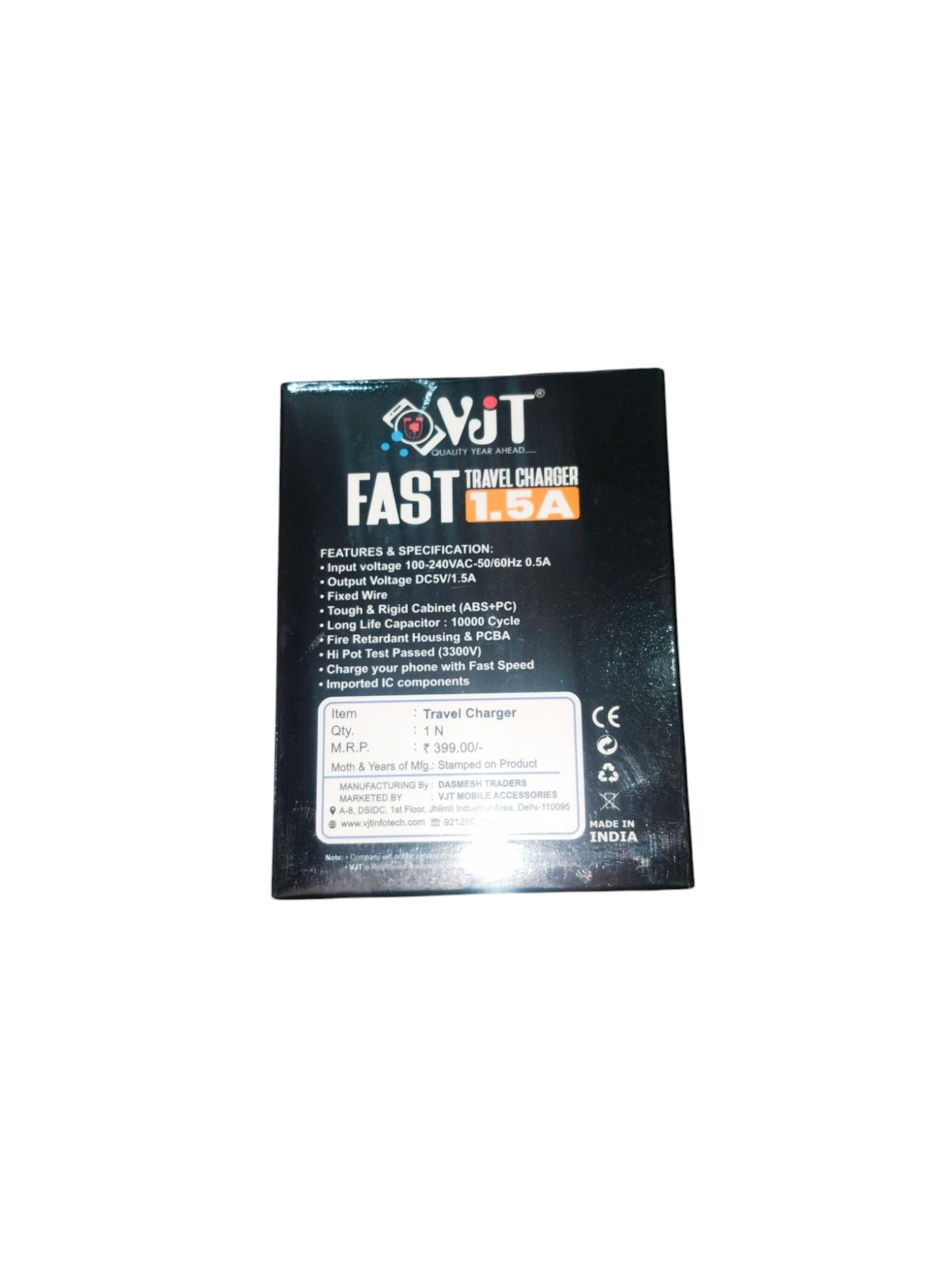 VJT 5V 1.5 A Jio Phone Charger | Universal LYF V8 (Micro USB) Charger for Keypad Phones