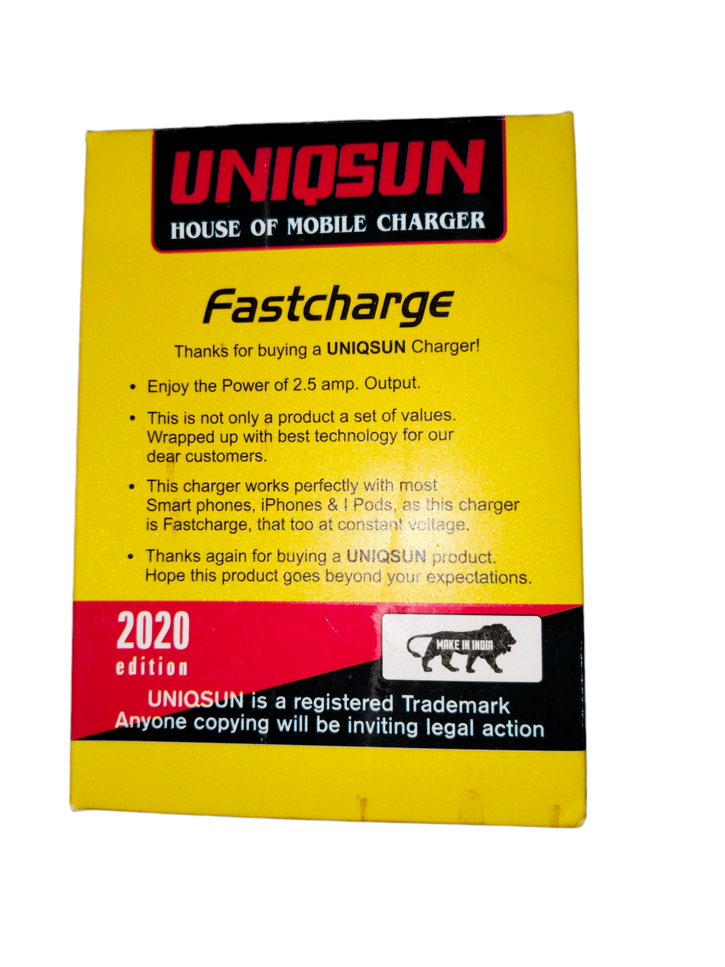 UNIQSUN UN-107 5V 2.5 Amp Wall Charger for Keypad Phones | Universal V8 (Micro USB) Charger