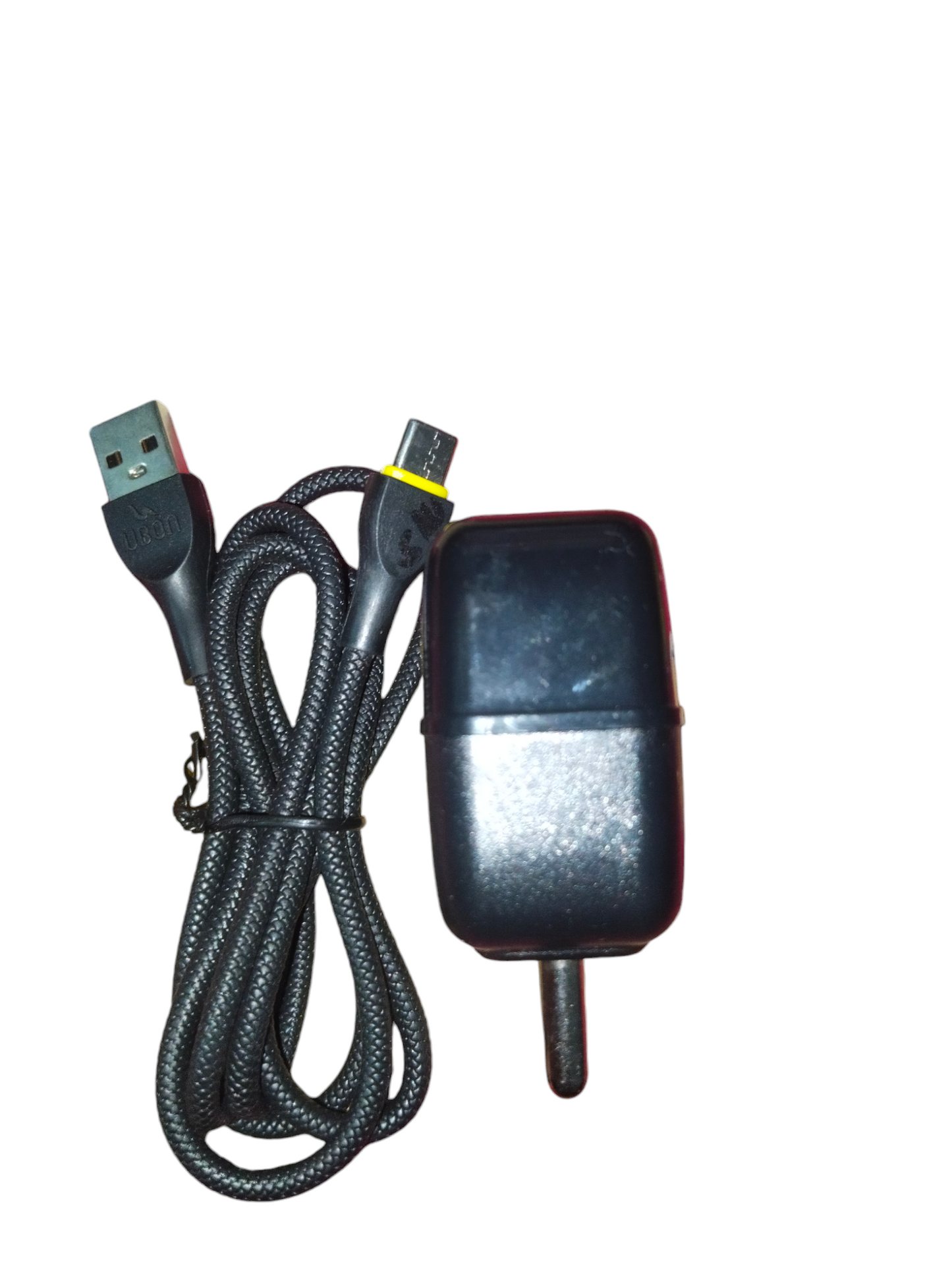 Ubon CH-520 5V 2.6 A Dual USB Port Wall Charger with Type C Braided Cable