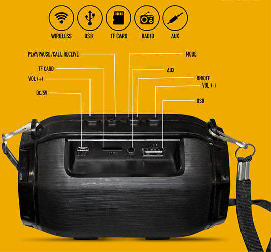 Ubon SP-43 Bluetooth Speaker with Memory Card Slot, FM Radio, USB Pen Drive Slot, Microphone, AUX, TWS, RGB Light