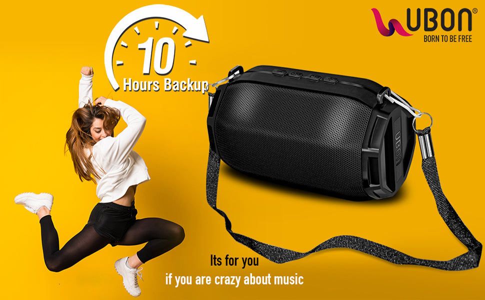 Ubon SP-43 Bluetooth Speaker with Memory Card Slot, FM Radio, USB Pen Drive Slot, Microphone, AUX, TWS, RGB Light