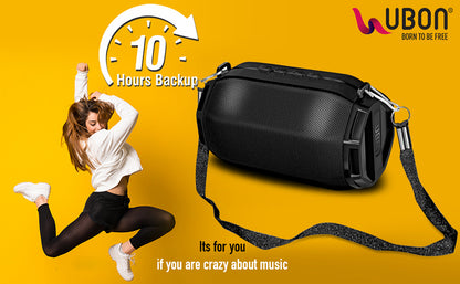 Ubon SP-43 Bluetooth Speaker with Memory Card Slot, FM Radio, USB Pen Drive Slot, Microphone, AUX, TWS, RGB Light