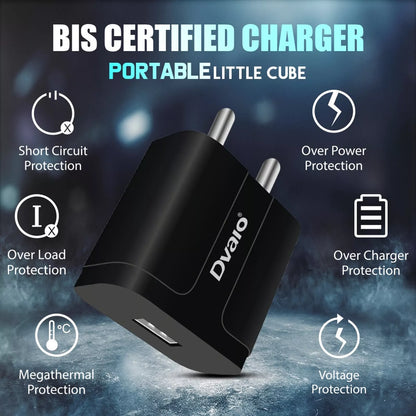 Dvaio UCH20 5V 1.5 A Single USB Charger for Keypad Phones with Detachable Micro USB Cable