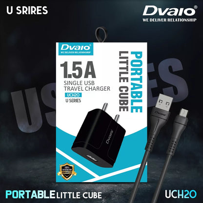 Dvaio UCH20 5V 1.5 A Single USB Charger for Keypad Phones with Detachable Micro USB Cable