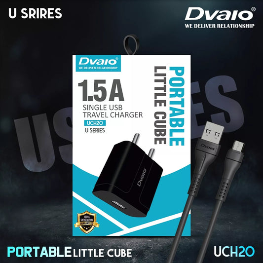 Dvaio UCH20 5V 1.5 A Single USB Charger for Keypad Phones with Detachable Micro USB Cable
