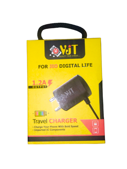 VJT 5V 1.2 A Jio Phone Charger | Universal LYF V8 (Micro USB) Charger for Keypad Phones