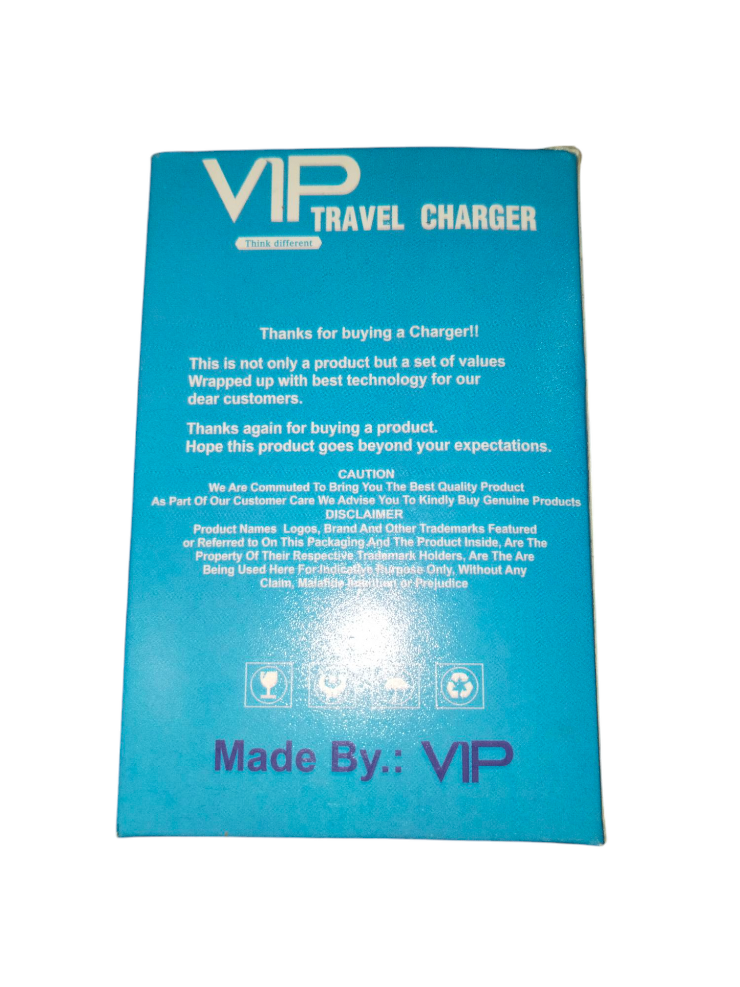 VIP LYF 5V 1.5 A Jio Charger with inbuilt V8 (Micro USB) Cable