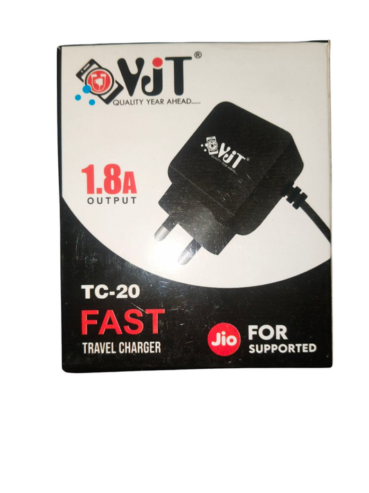 VJT TC-20 5V 1.8 A Jio Phone Charger | Universal LYF V8 (Micro USB) Charger for Keypad Phones