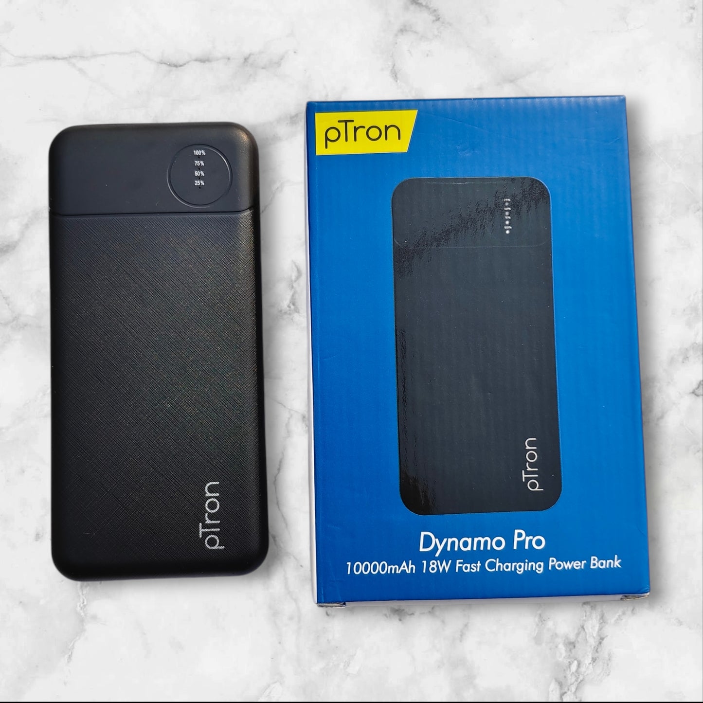 pTron Dynamo Pro 10000mAh 18W Fast Charge QC3.0 PD Power Bank with Type-C & Micro USB Input Ports and 18W Type C Mini Cable