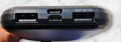 Portronics Power Brick 10 POR 1014 10000 mAh Power Bank, Dual Charging Input (Micro USB, Type-C), Dual USB Output