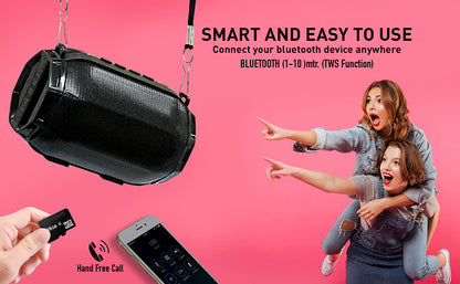 Ubon SP-43 Bluetooth Speaker with Memory Card Slot, FM Radio, USB Pen Drive Slot, Microphone, AUX, TWS, RGB Light