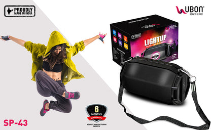 Ubon SP-43 Bluetooth Speaker with Memory Card Slot, FM Radio, USB Pen Drive Slot, Microphone, AUX, TWS, RGB Light